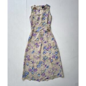 Vtg 90s Pastel Floral Sleeveless Maxi Dress / Sz M / Fairy Grunge Casual